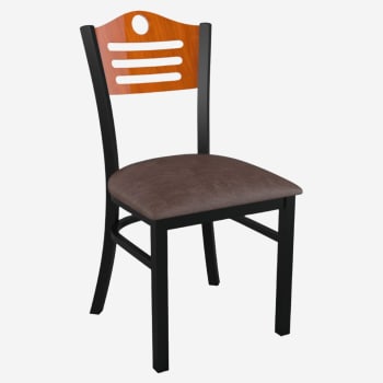 Interchangeable Back Metal Chair with Slats & Circle