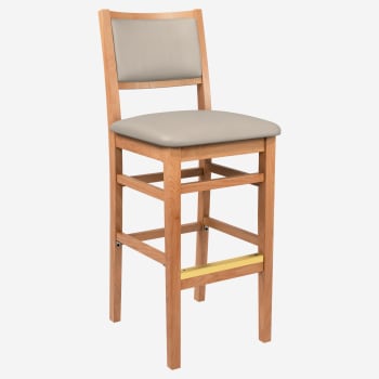 Stella Wood Bar Stool with Padded Back