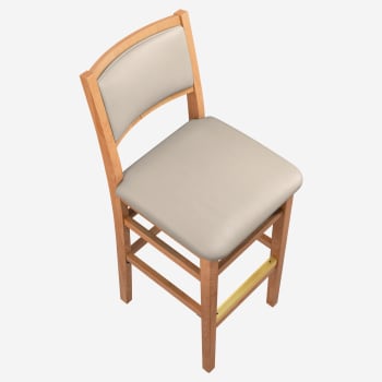 Stella Wood Bar Stool with Padded Back