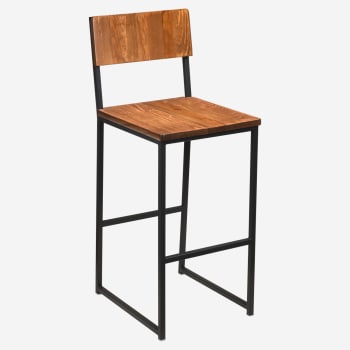 Indy Metal Bar Stool with Wood Back