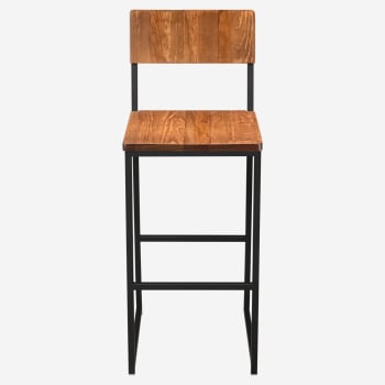 Indy Metal Bar Stool with Wood Back