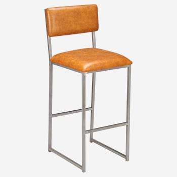 Indy Metal Bar Stool with Padded Back