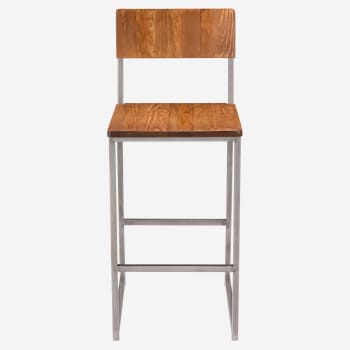 Indy Metal Bar Stool with Wood Back