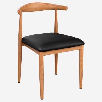 Nara Wood Grain Chair in Natural Finish with Padded Seat 
