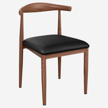 Nara Wood Grain Chair in Walnut Finish with Padded Seat 