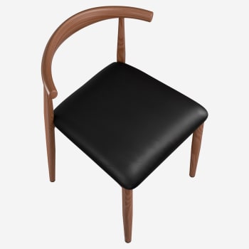Nara Wood Grain Chair in Walnut Finish with Padded Seat 