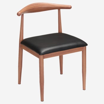 Nara Wood Grain Chair in Walnut Finish with Black Vinyl Seat