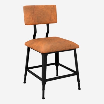Massello Industrial Style Chair with Padded Back
