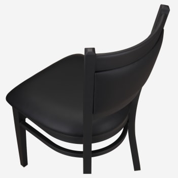 Black Vinyl Padded Back Metal Chair