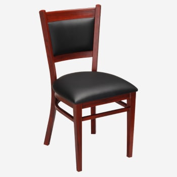 Metal Padded Back Chair with Premium Wood Grain Finish
