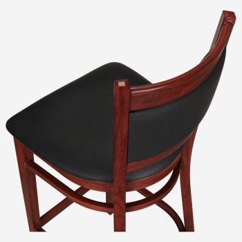 Metal Padded Bar Stool with Premium Wood Look Finish