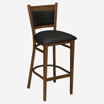 Metal Padded Bar Stool with Premium Wood Look Finish