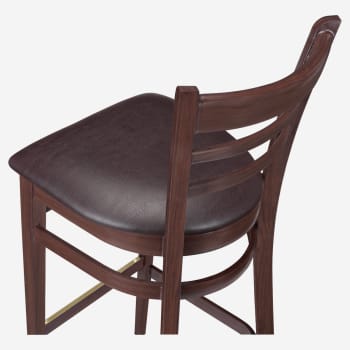 Wood Grain Ladder Back Metal Bar Stool