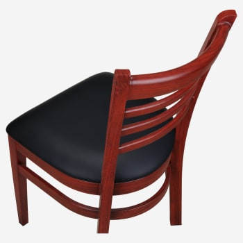 Wood Grain Ladder Back Metal Chair