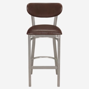 Curvy Metal Bar Stool in Clear Coat