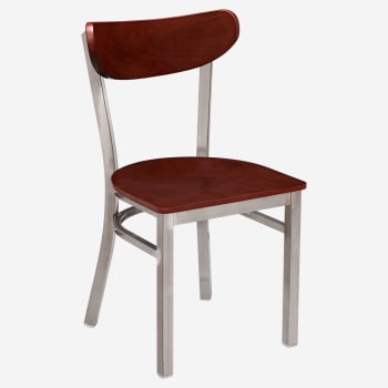 Curvy Chair in Clear Coat with Wood Back