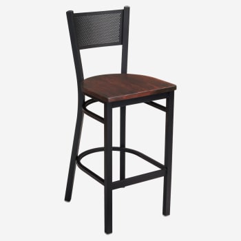 Metal Checker Back Bar Stool