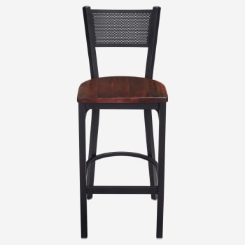 Metal Checker Back Bar Stool