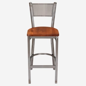 Clear Coat Checker Back Metal Bar Stool