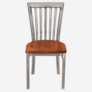 Clear Coat Elongated Back Metal Chair