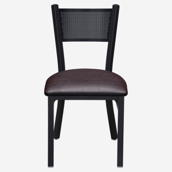 Metal Checker Back Chair