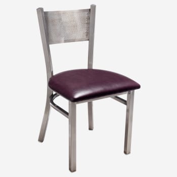 Clear Coat Checker Back Metal Chair