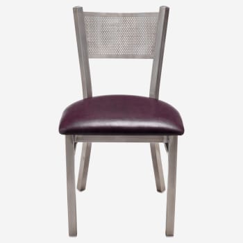 Clear Coat Checker Back Metal Chair