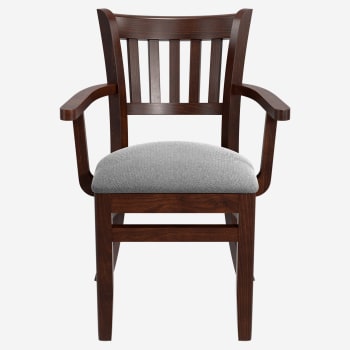 Vertical Slat Wood Chair with Arms