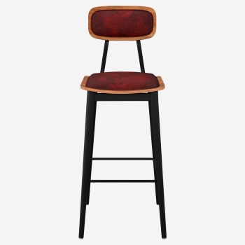 Basel Metal Bar Stool with Padded Back