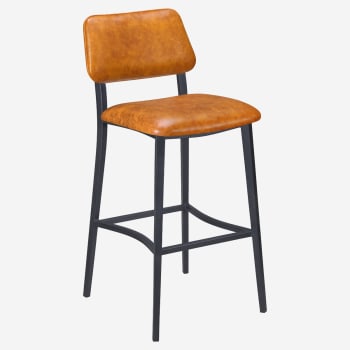 Luca Metal Bar Stool with Padded Back