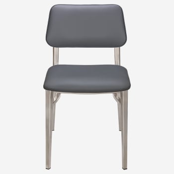 Luca Metal Chair in Clear Coat with Padded Back