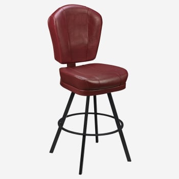 Lusso 3-Channel Premium Casino Bucket Bar Stool with Circular Frame