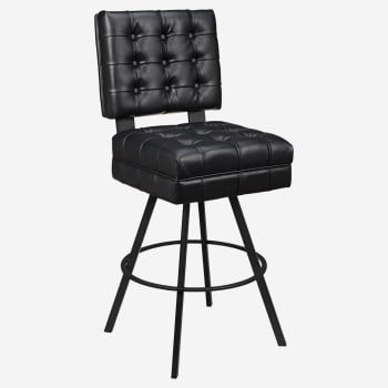 Trionfo Tufted Premium Bucket Bar Stool with Circular Frame