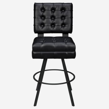 Trionfo Tufted Premium Bucket Bar Stool with Circular Frame