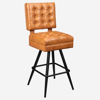 Trionfo Tufted Premium Bucket Bar Stool with Square Frame