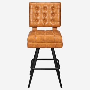 Trionfo Tufted Premium Bucket Bar Stool with Square Frame