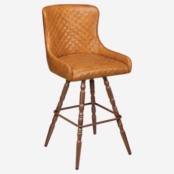 Premium Savino Swivel Bar Stool with Vintage Frame