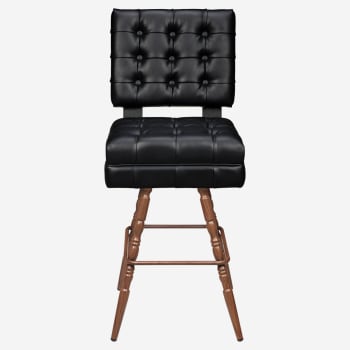Trionfo Tufted Premium Bucket Bar Stool with Vintage Frame