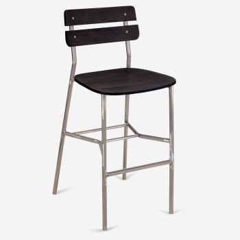 Palmer Metal Bar Stool in Clear Coat Finish