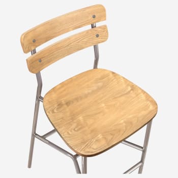 Palmer Metal Bar Stool in Clear Coat Finish