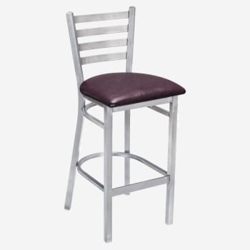 Clear Coat Ladder Back Metal Bar Stool