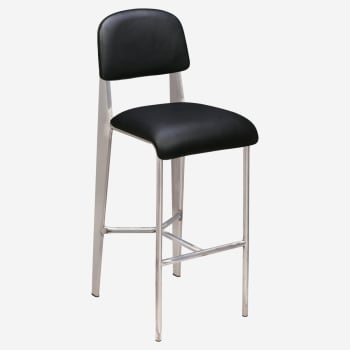 Nico Padded Metal Bar Stool in Clear Coat
