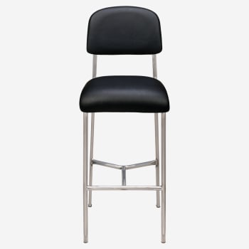 Nico Padded Metal Bar Stool in Clear Coat