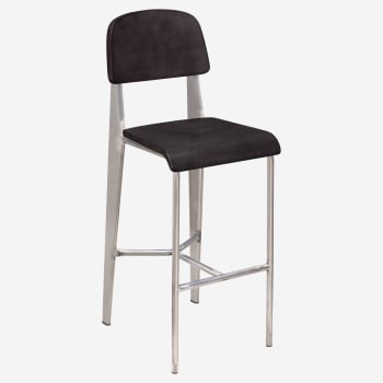Nico Bar Stool with Wood Back in Clear Coat Finish