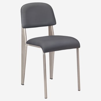 Nico Padded Metal Chair in Clear Coat