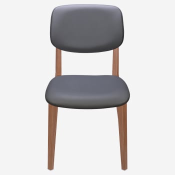 Enzo Wood Grain Metal Chair with Padded Back