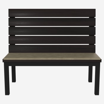 Ottis Metal Booth with Slat Wood Back