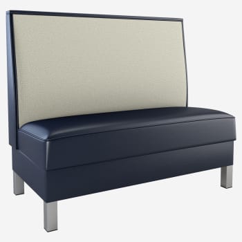 Plain Back Restaurant Booth with Metal Legs