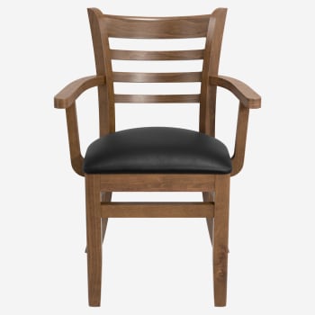 Ladder Back Wood Chair with Arms
