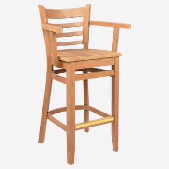 Premium US Made Ladder Back Bar Stool With Arms
